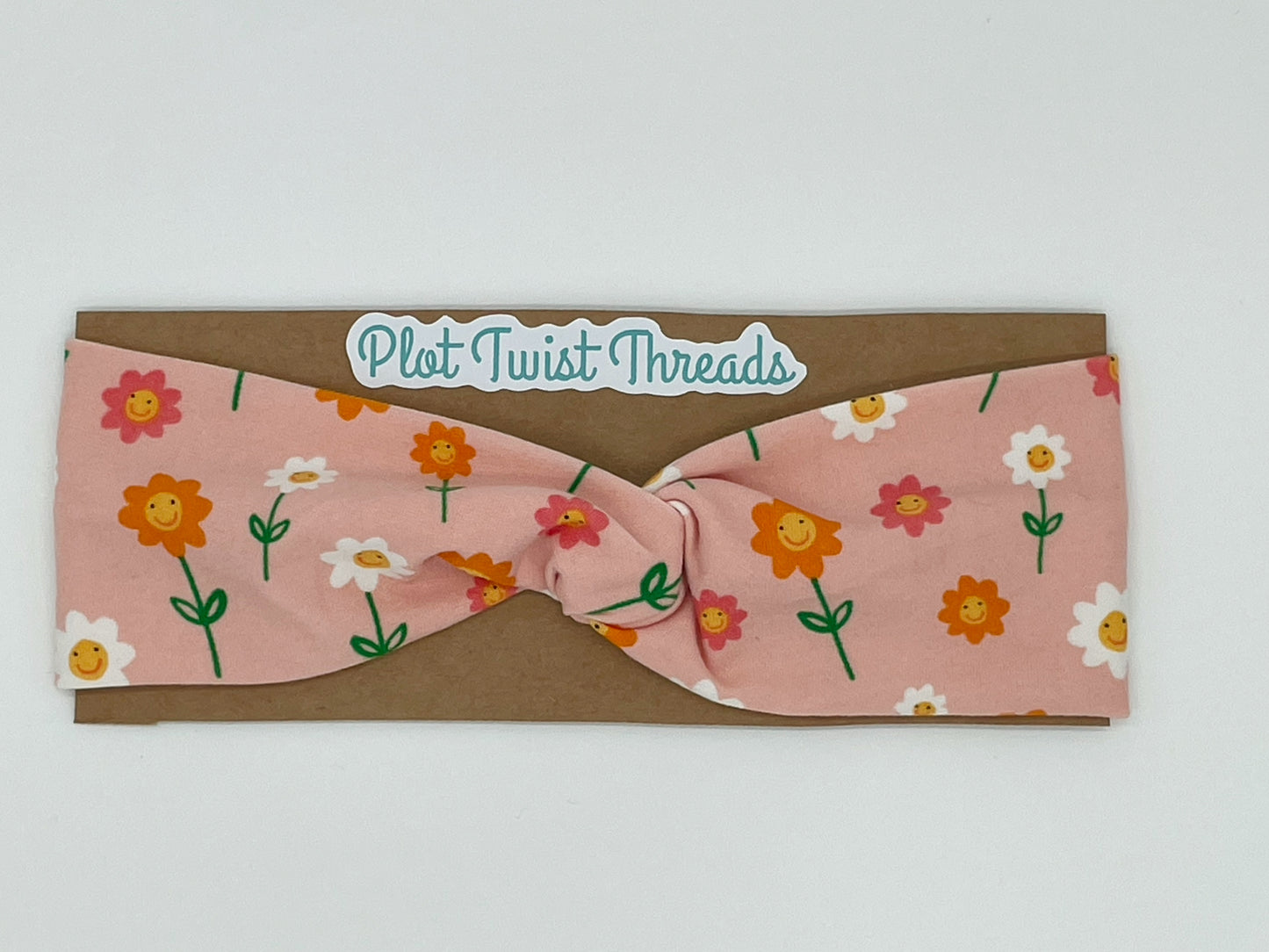 Youth Knot Headband - Happy Flowers