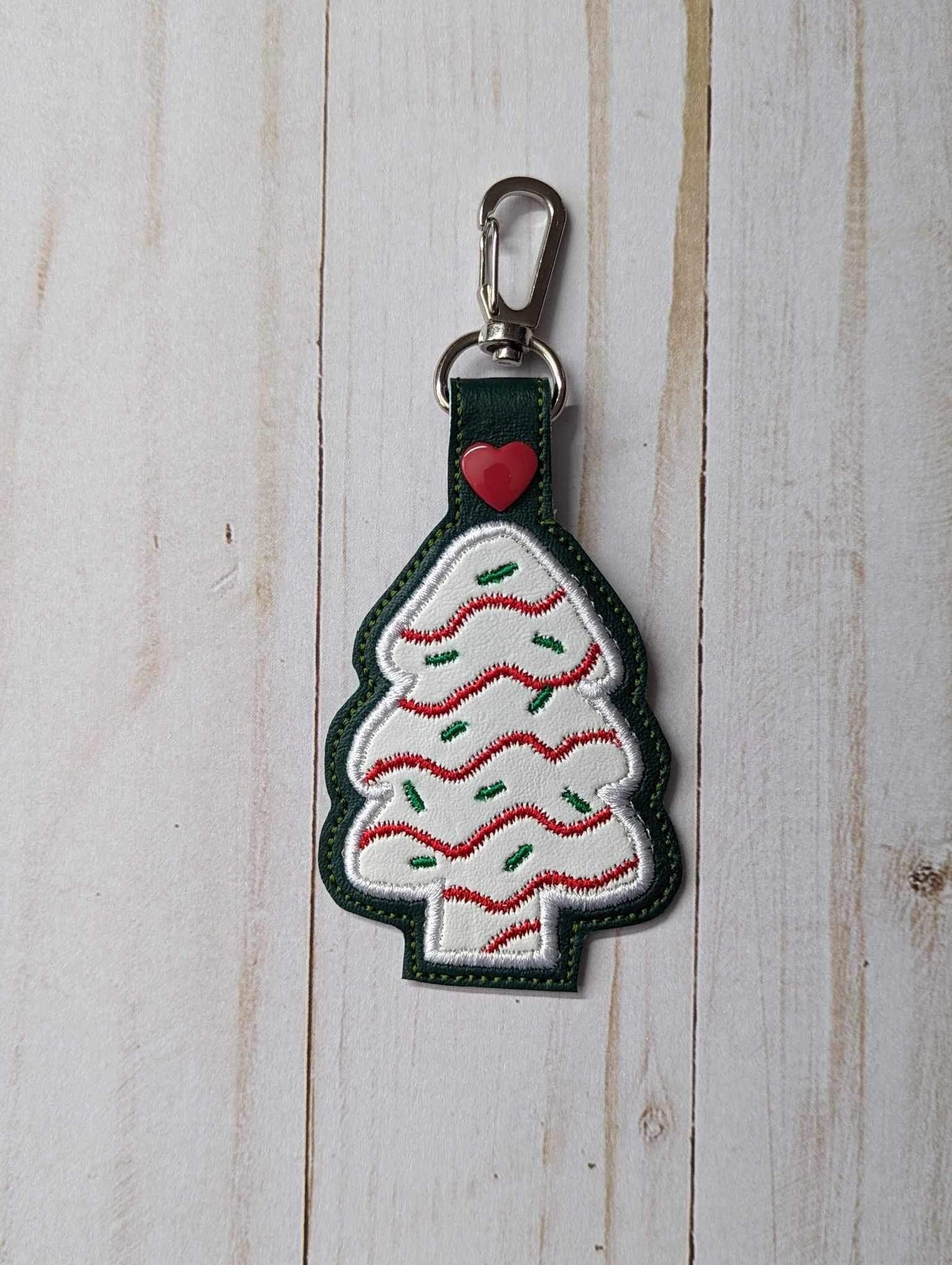 Embroidered Keychain - Christmas Tree Cakes