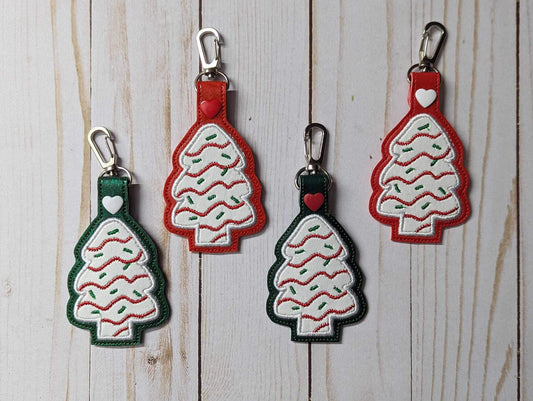 Embroidered Keychain - Christmas Tree Cakes