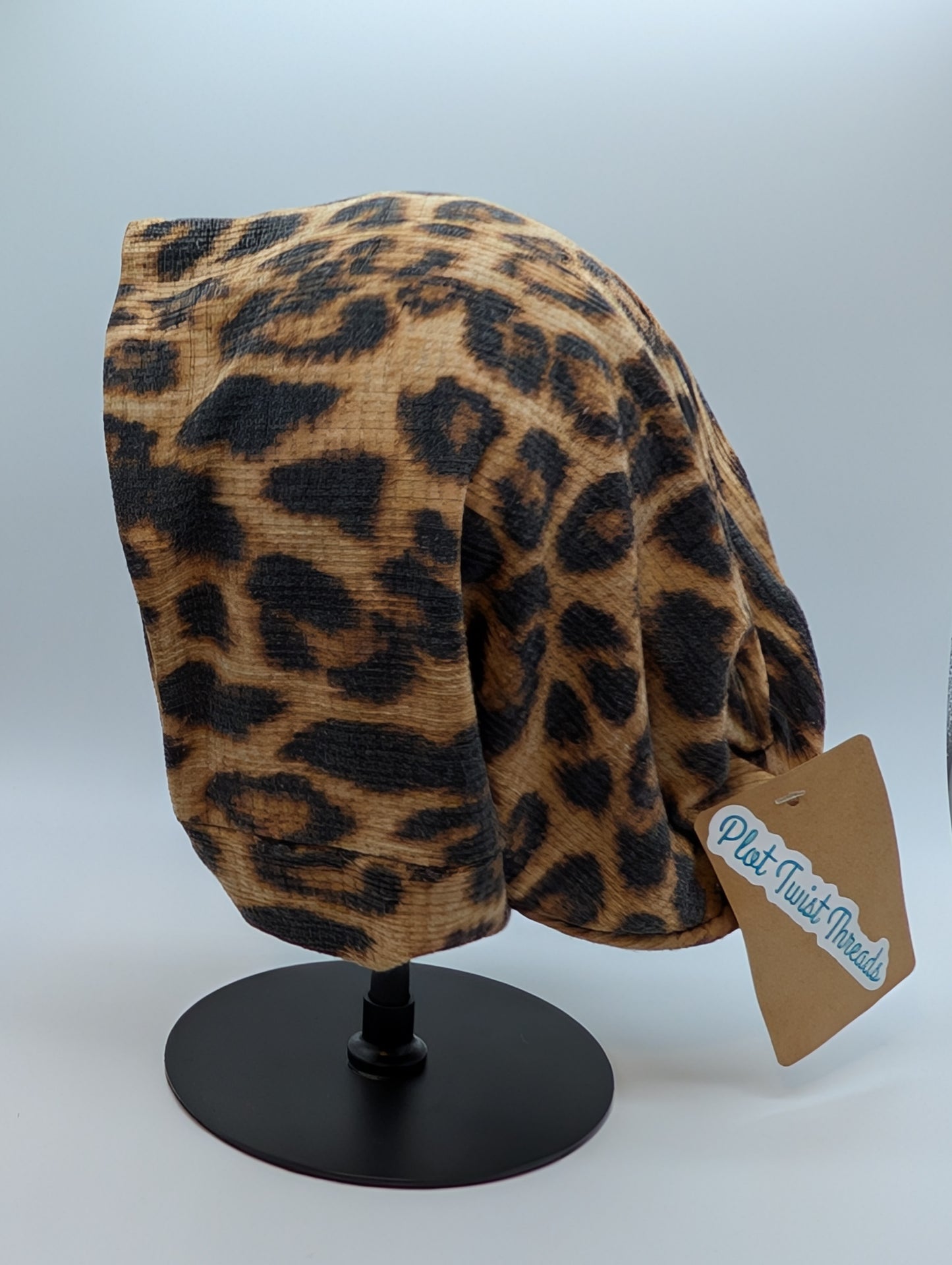 Beanie - Slouchy Beanie - Pointelle - Leopard
