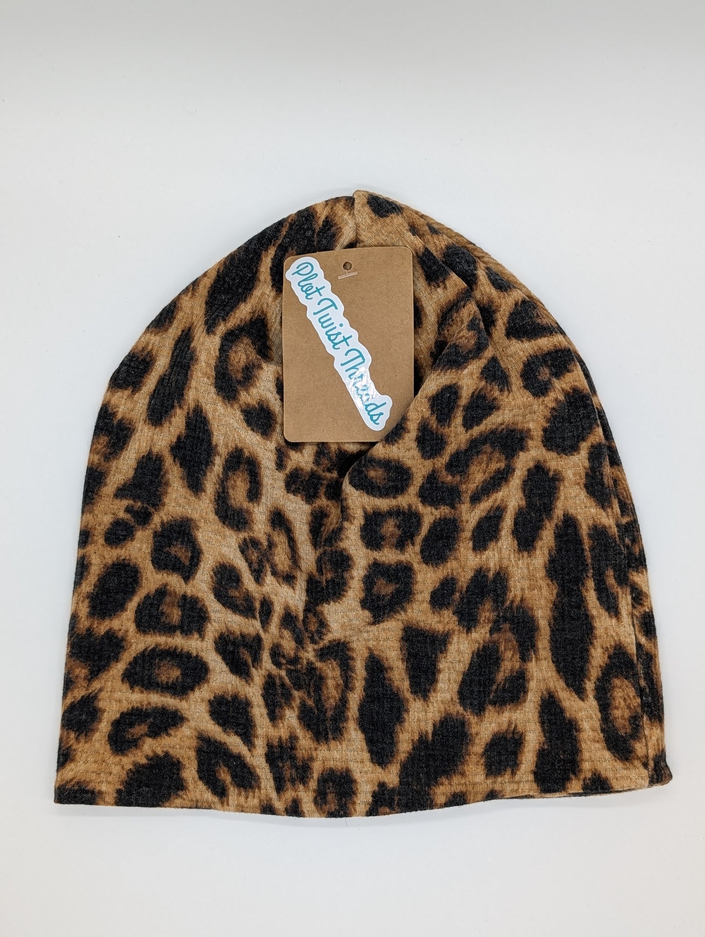 Beanie - Slouchy Beanie - Pointelle - Leopard