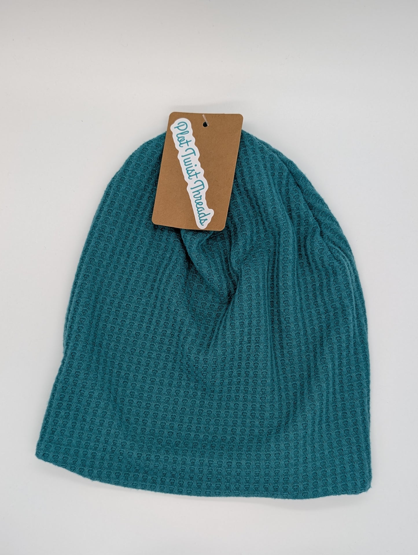 Beanie - Slouchy Beanie - Waffle Knit - Jade