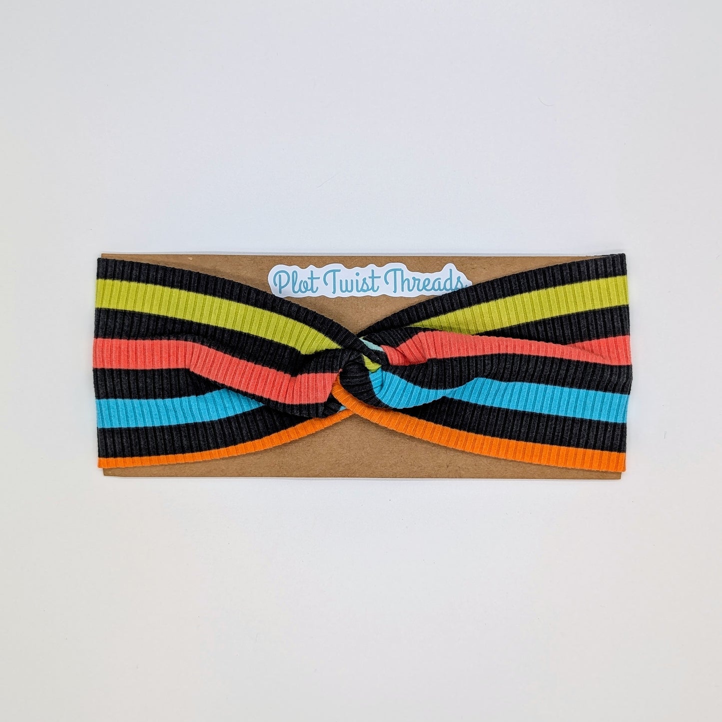 Adult Twist Headband - Rib Knit - Multicolored Stripe