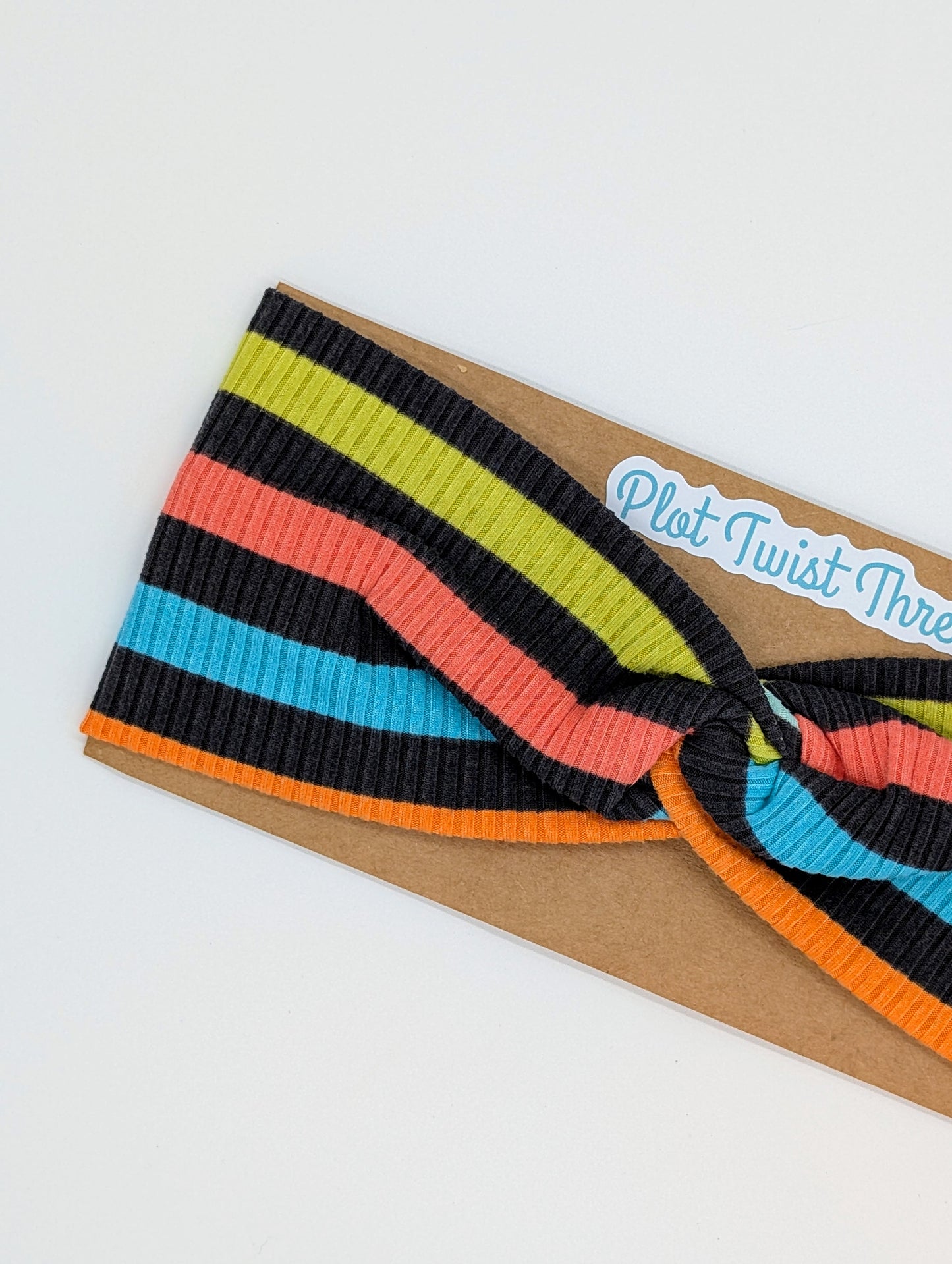 Adult Twist Headband - Rib Knit - Multicolored Stripe