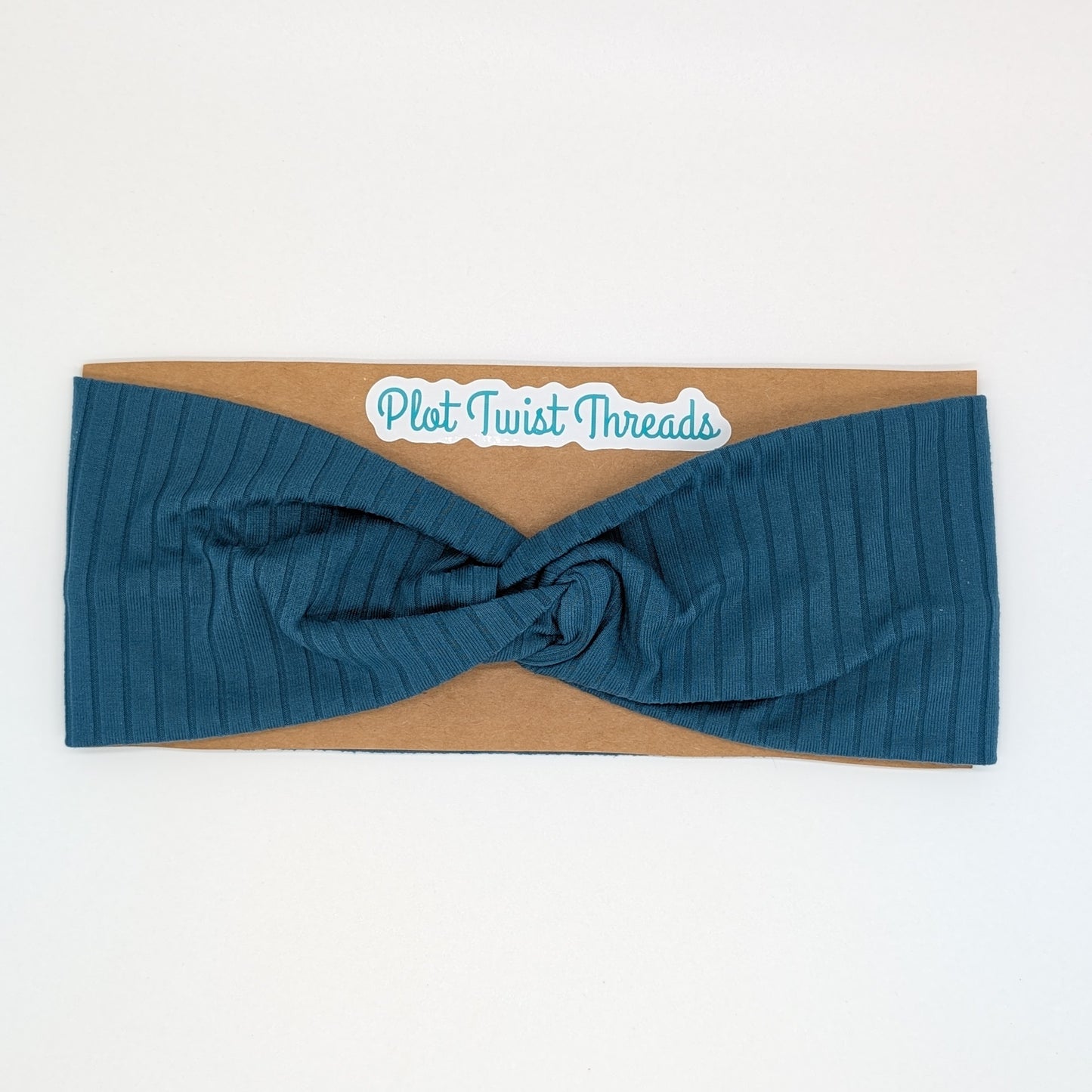 Adult Twist Headband - Rib Knit - Solid - Teal