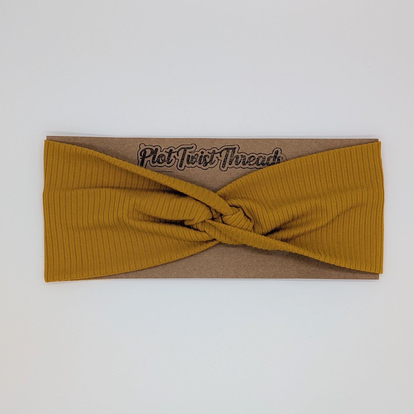 Adult Twist Headband - Rib Knit - Solid - Marigold