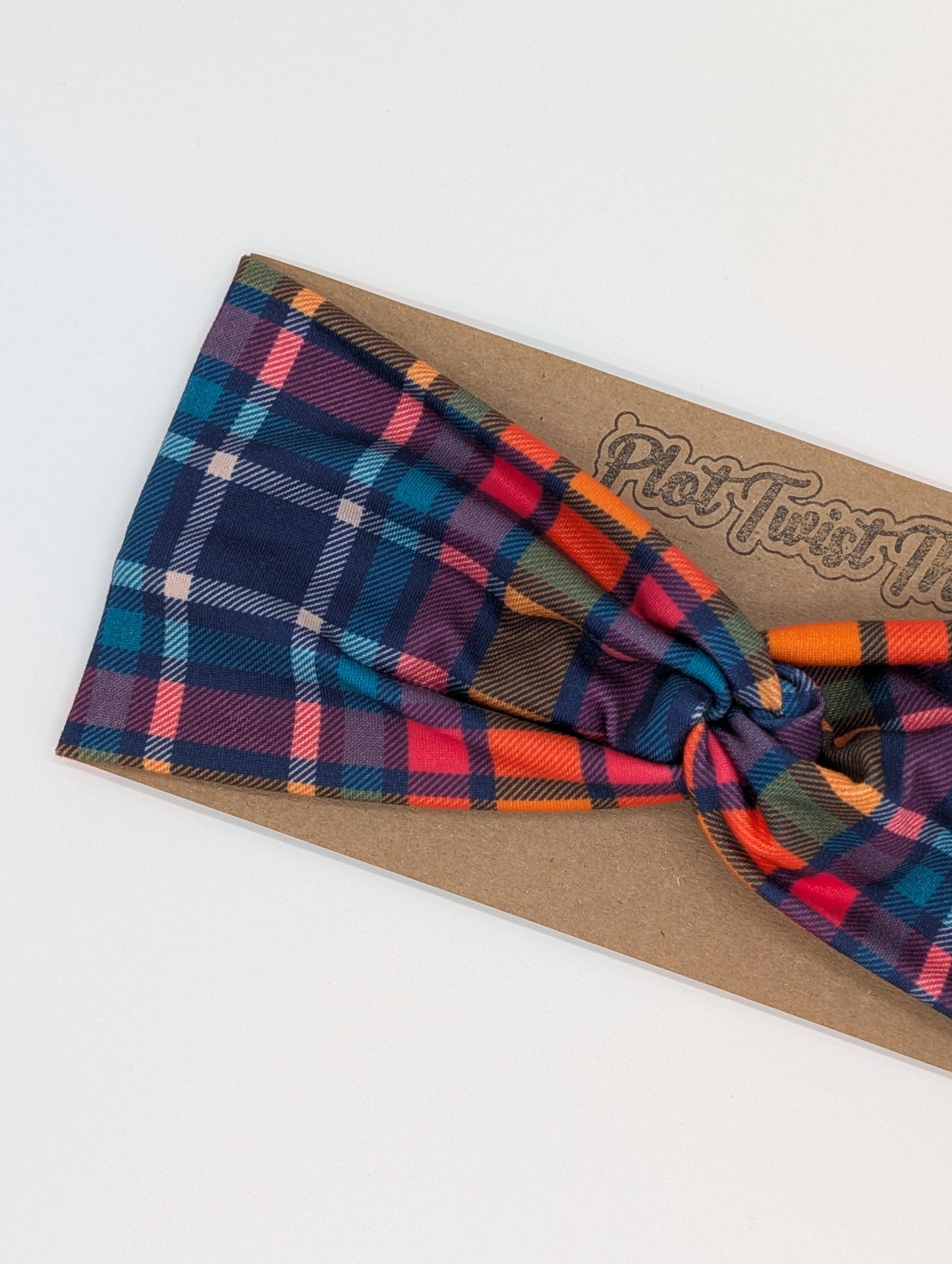 Adult Twist Headband - Fall Plaid