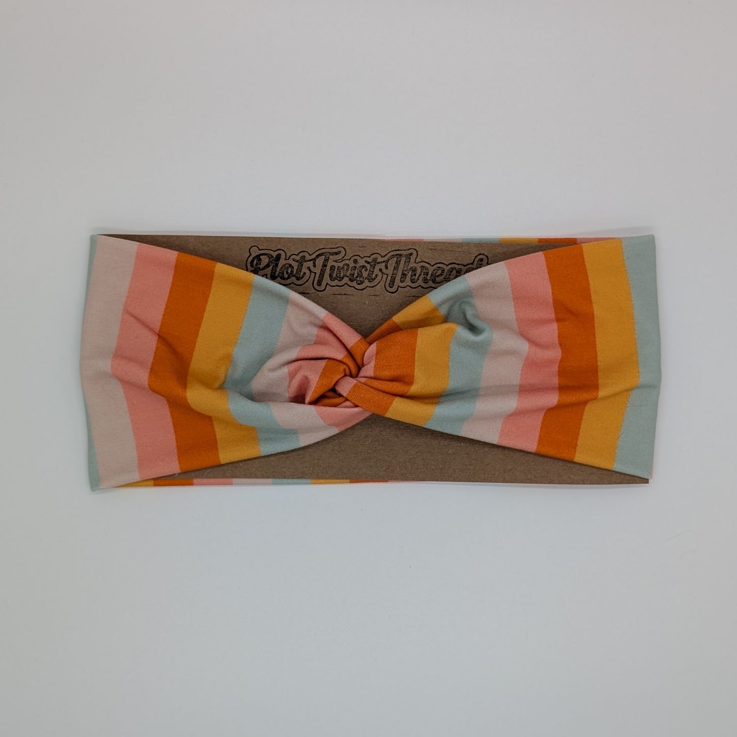 Adult Twist Headband - Retro Vertical Stripes