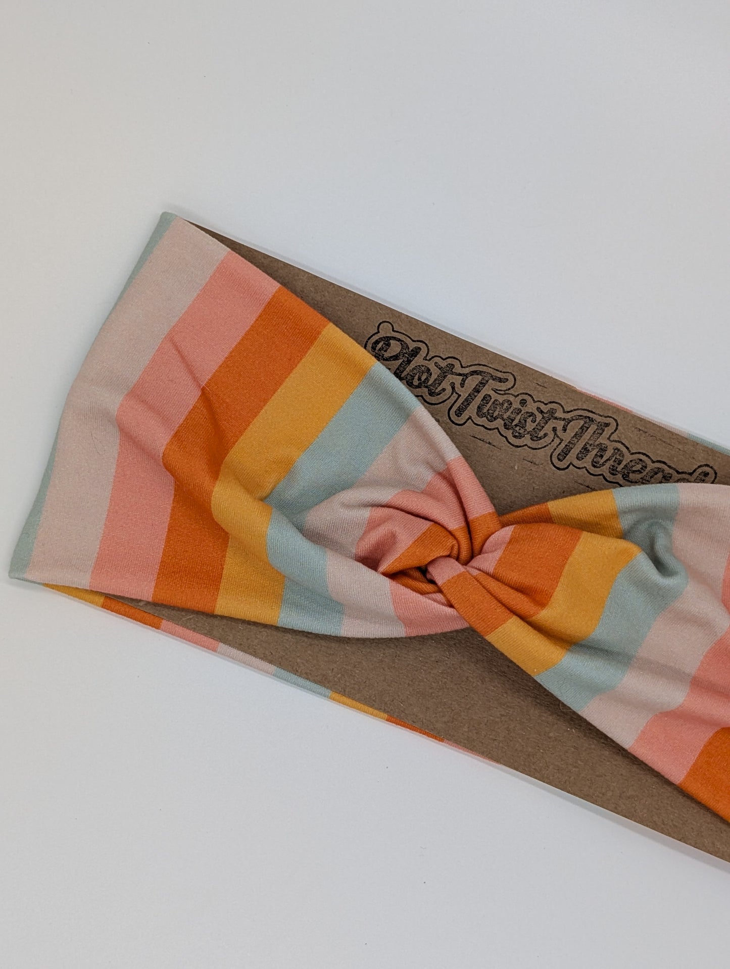 Adult Twist Headband - Retro Vertical Stripes