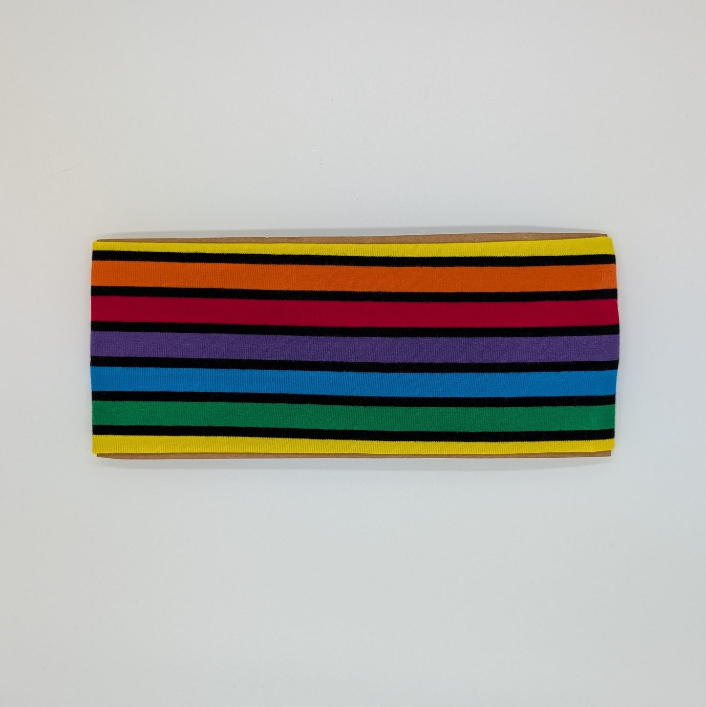 Adult Twist Headband - Rainbow and Black Stripes