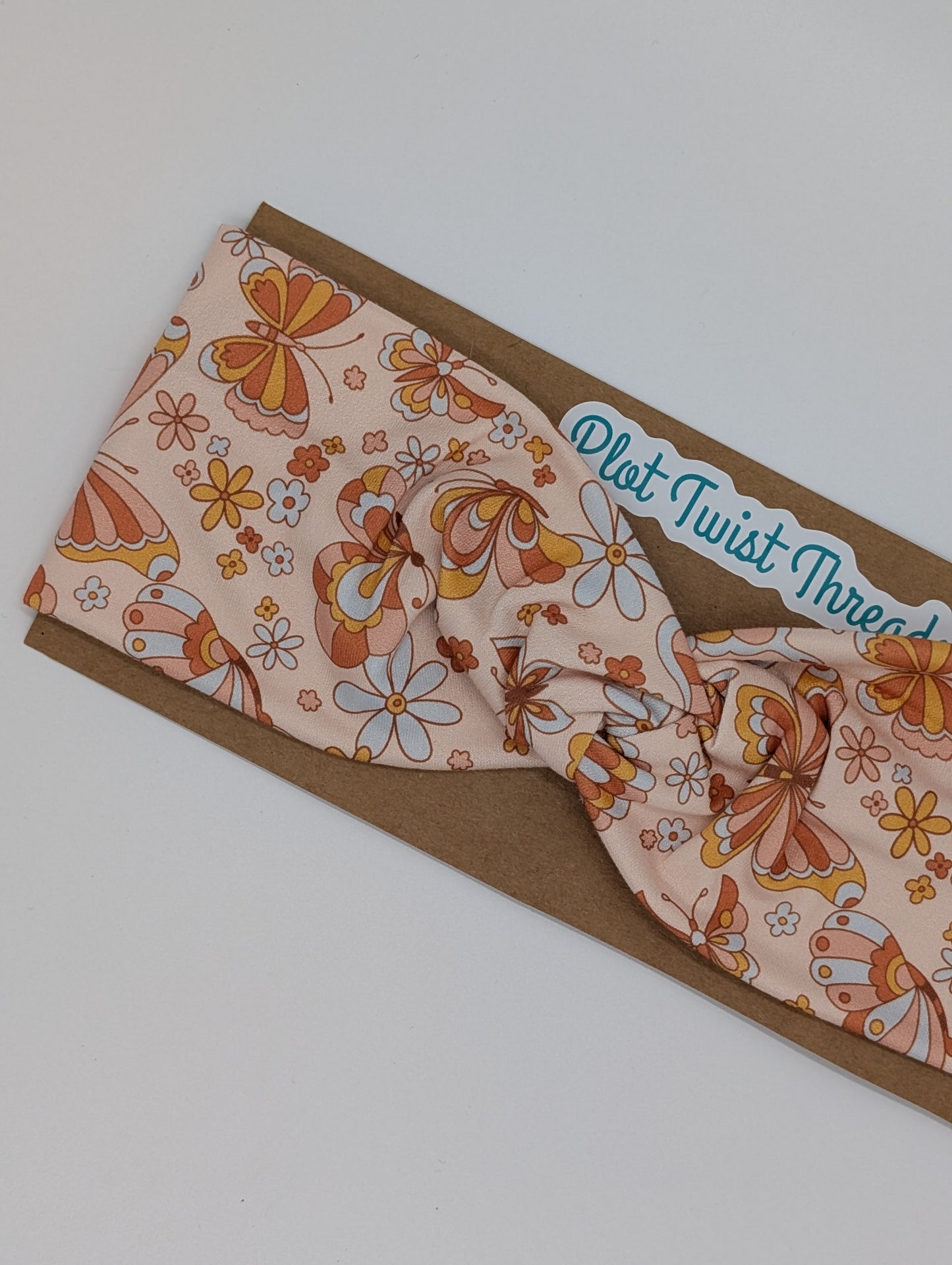 Adult Twist Headband - Pastel Butterflies