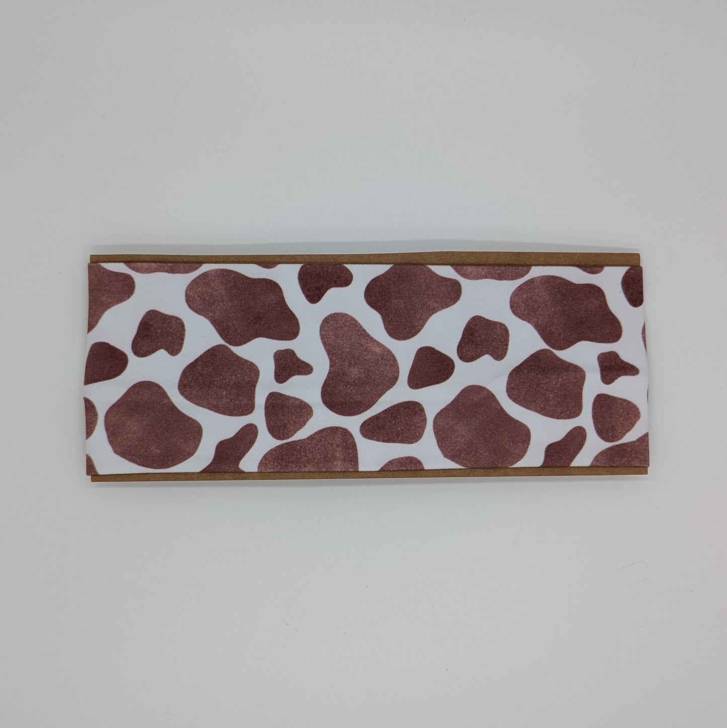 Adult Twist Headband - Cow Print Brown and White