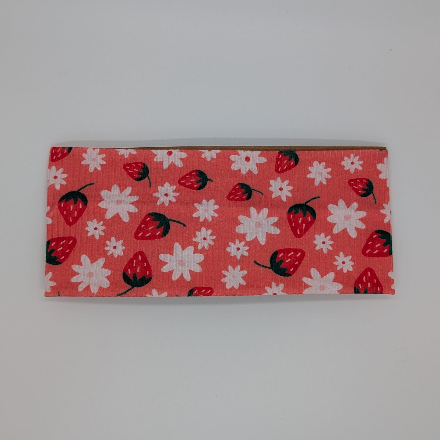Adult Twist Headband - Rib Knit - Strawberries