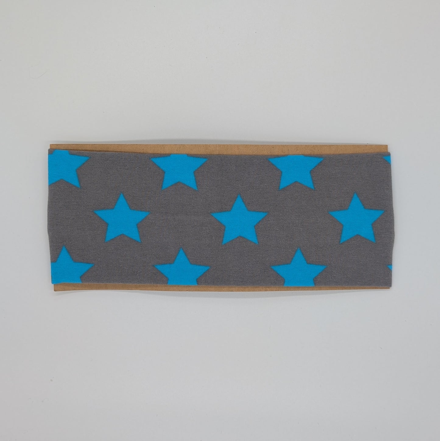 Adult Twist Headband - Blue Stars on Gray