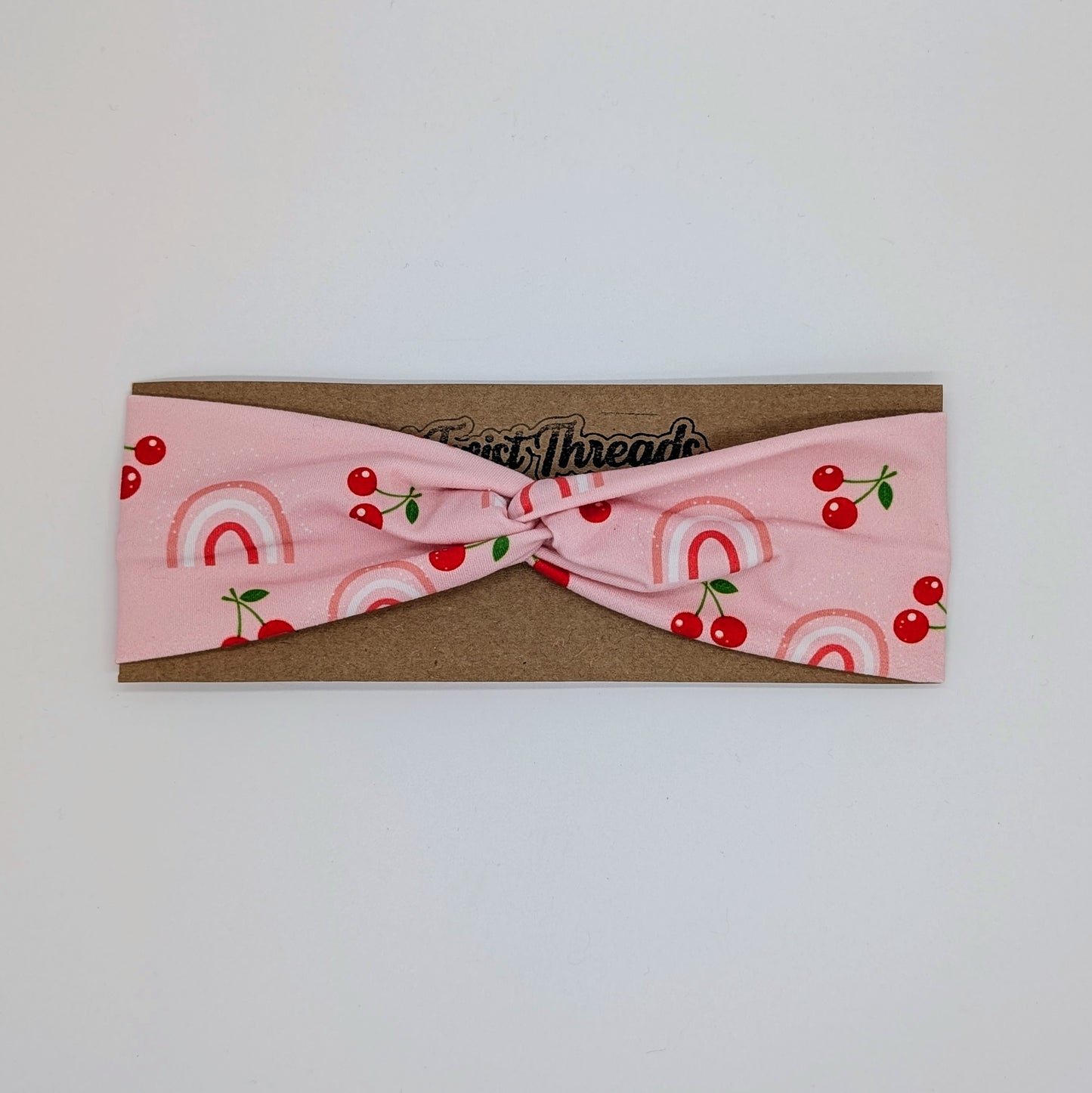 Youth Twist Headband - Rainbow Cherries