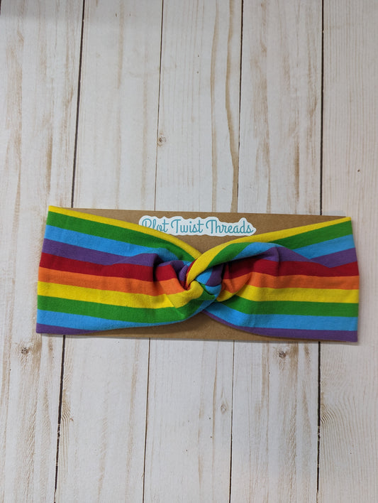 Adult Knot Headband - Rainbow Stripe