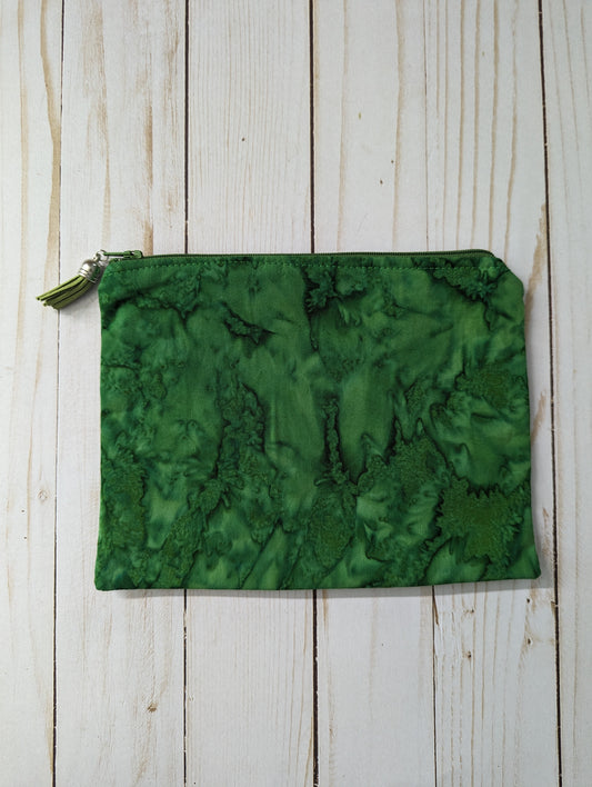 Zipper Bag - Green Batik