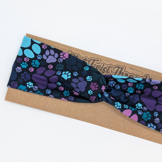 Youth Twist Headband - Paw Prints