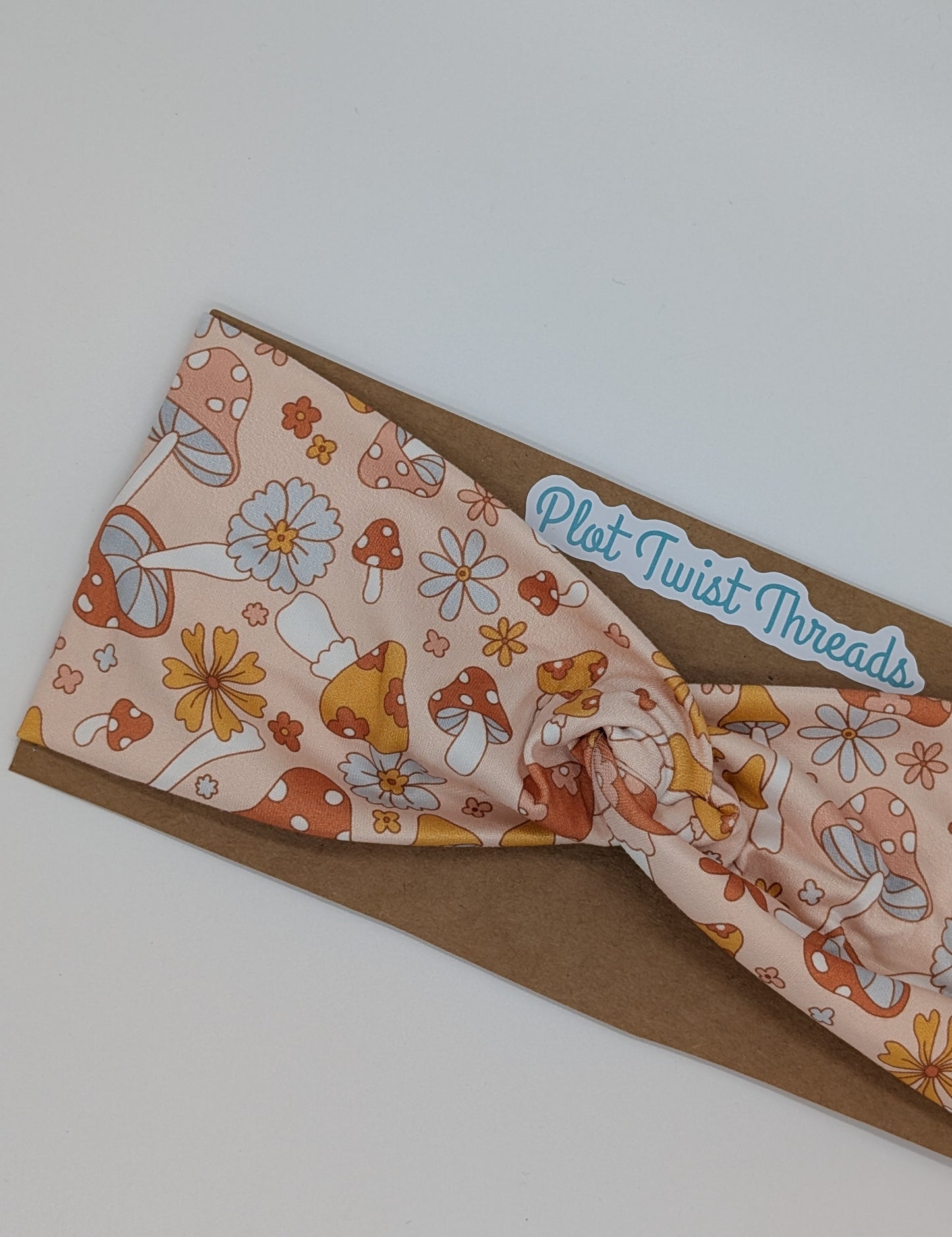 Adult Twist Headband - Pastel Mushrooms