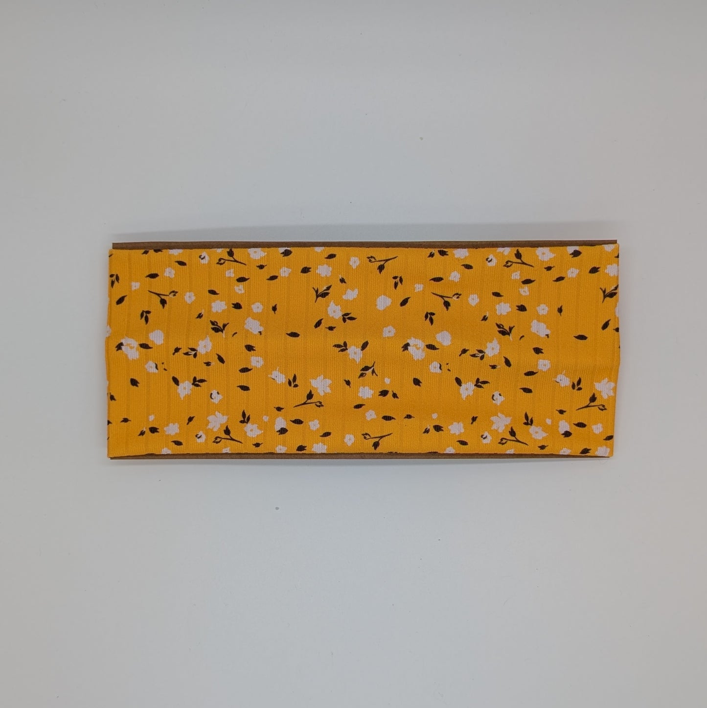 Adult Twist Headband - Rib Knit - Yellow Floral