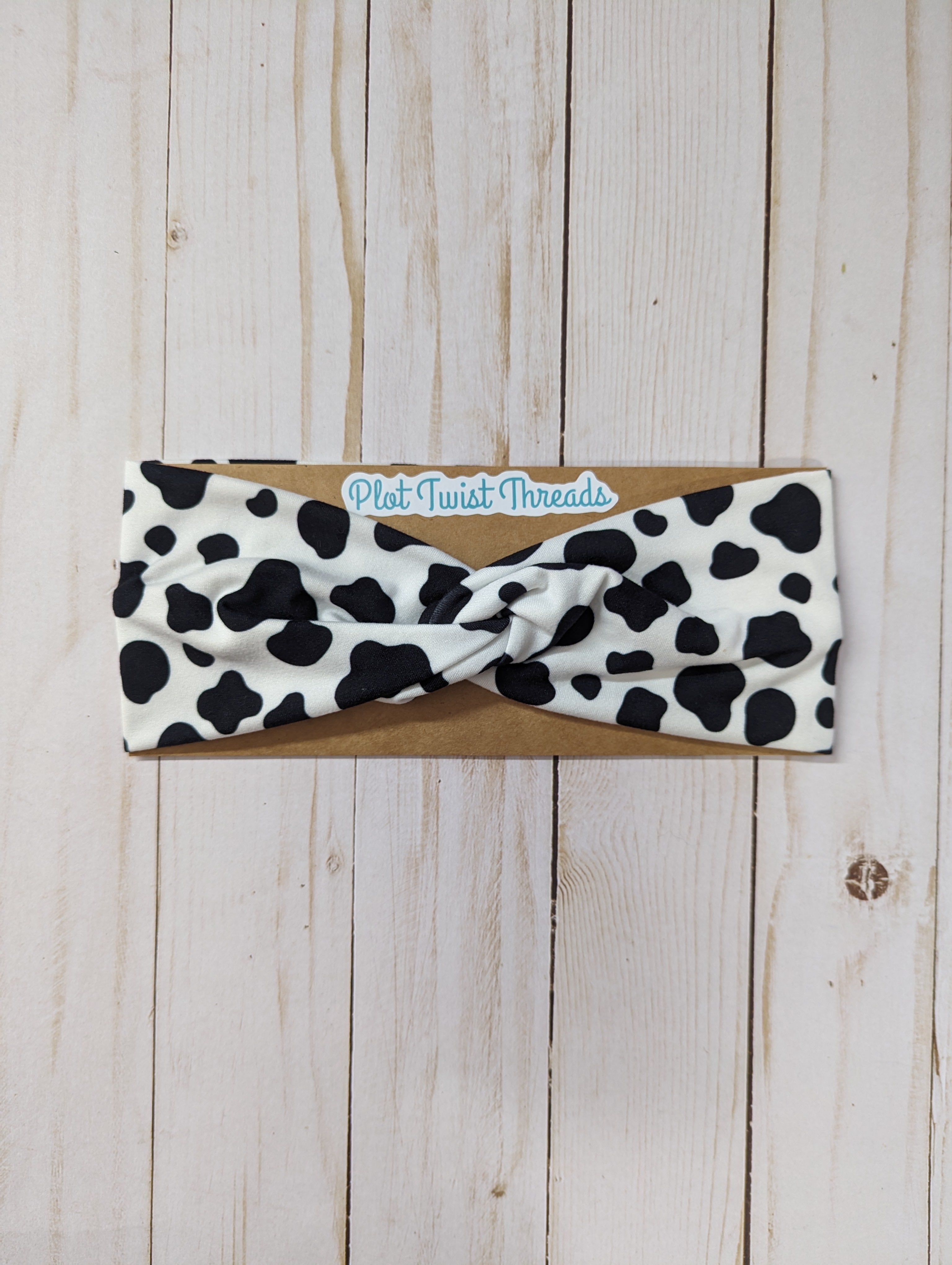 Adult Headband - Cow Print – Plot Twist Threads