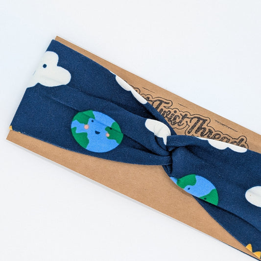 Youth Twist Headband - Earth/Clouds