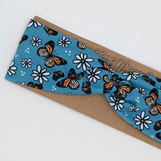 Youth Twist Headband - Monarch Butterflies