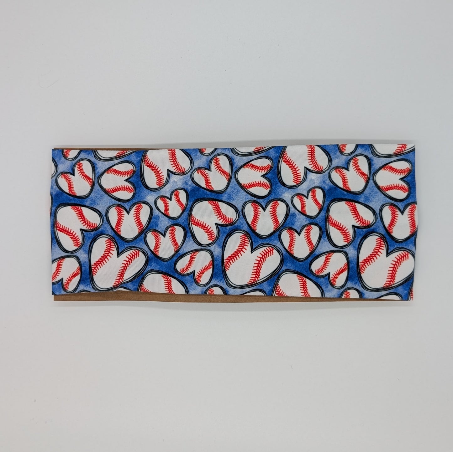 Adult Twist Headband - Baseball Hearts