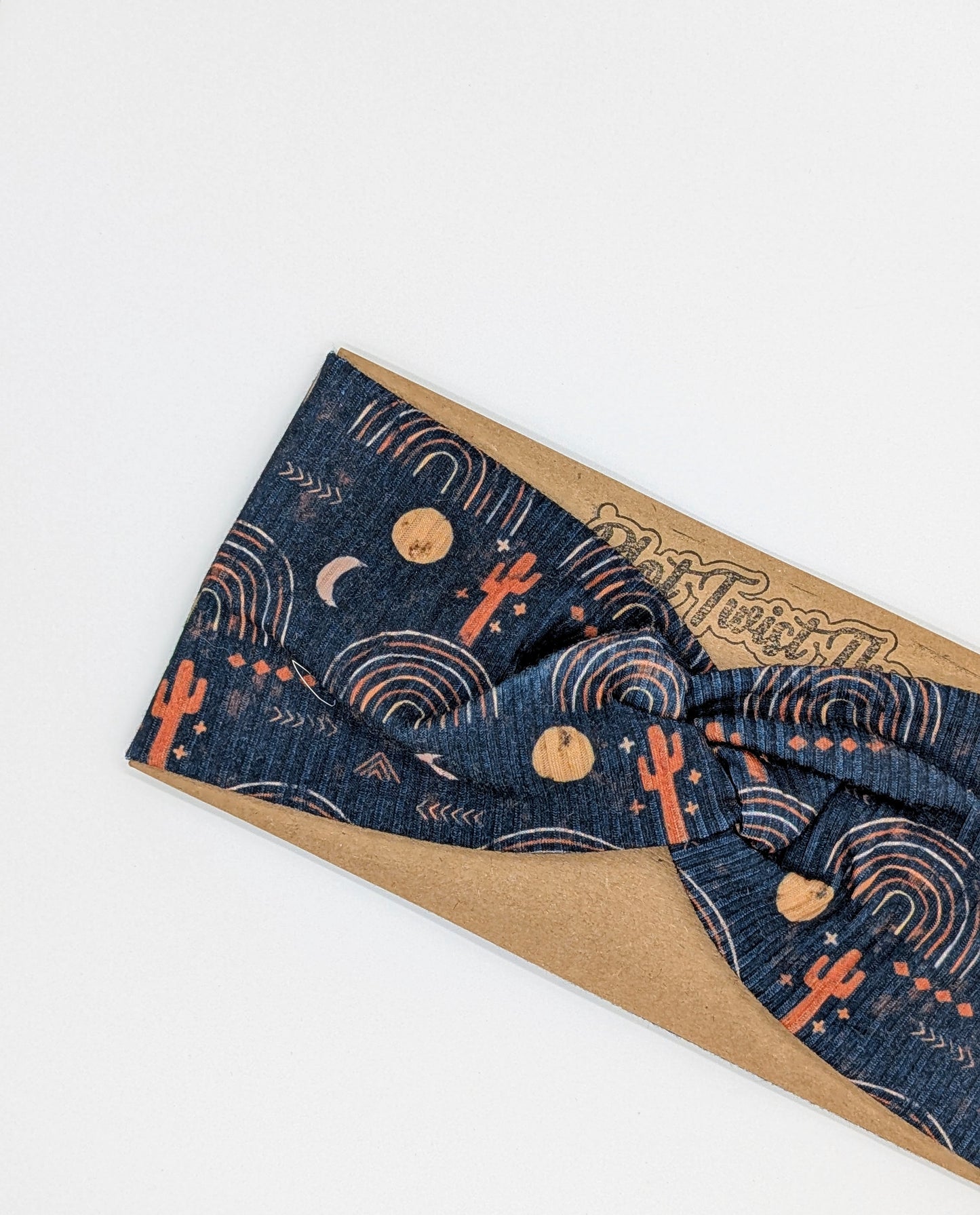 Adult Twist Headband - Rib Knit - Cactus Rainbows