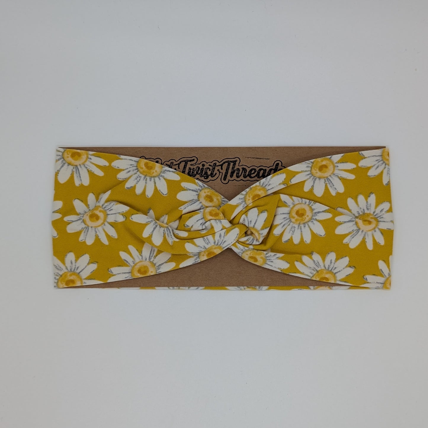 Adult Twist Headband - Yellow Daisies