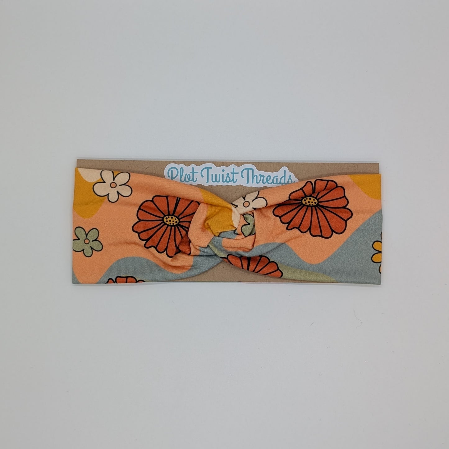Youth Twist Headband - Wavy Retro Floral