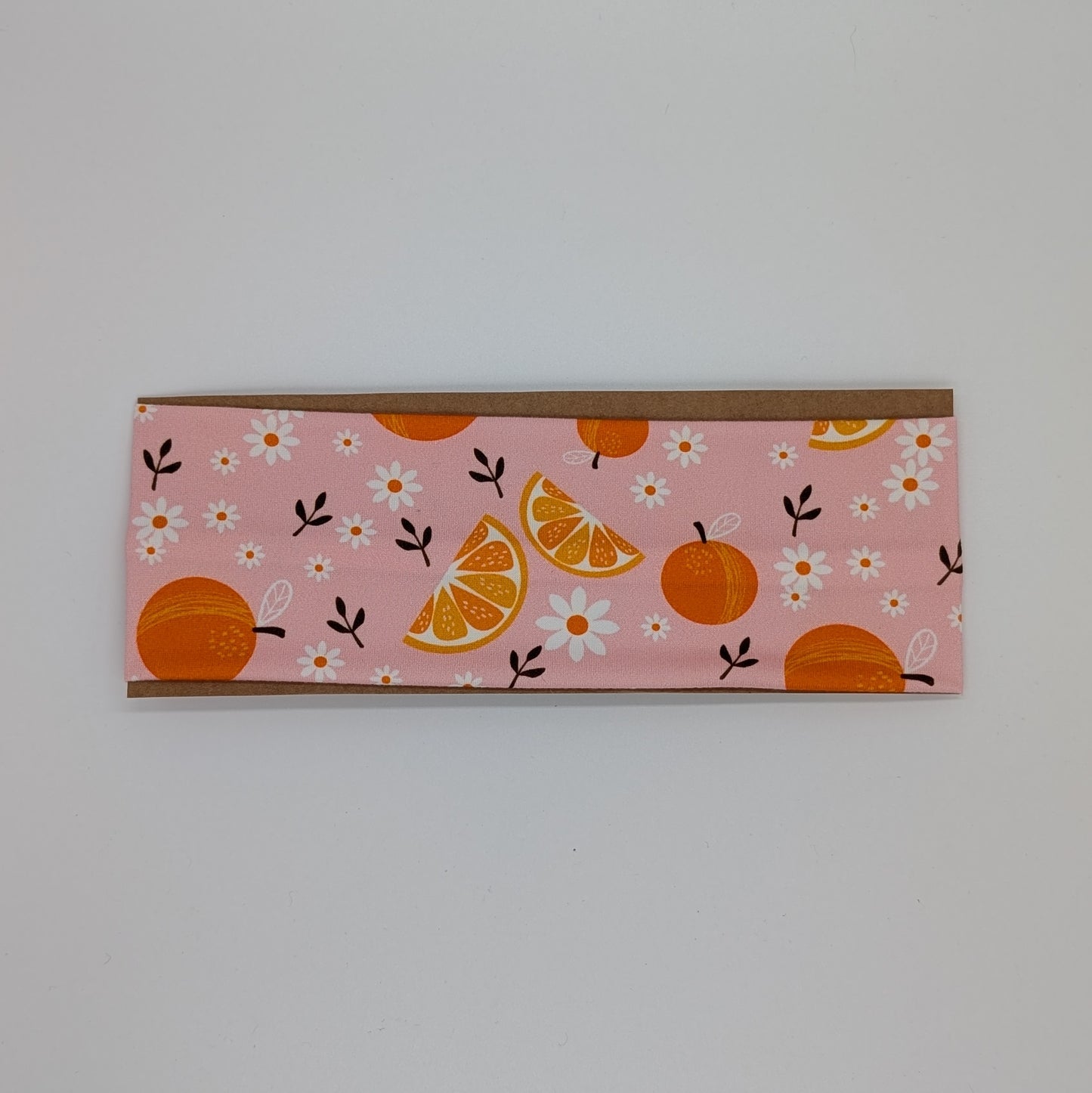 Youth Twist Headband - Oranges on Pink