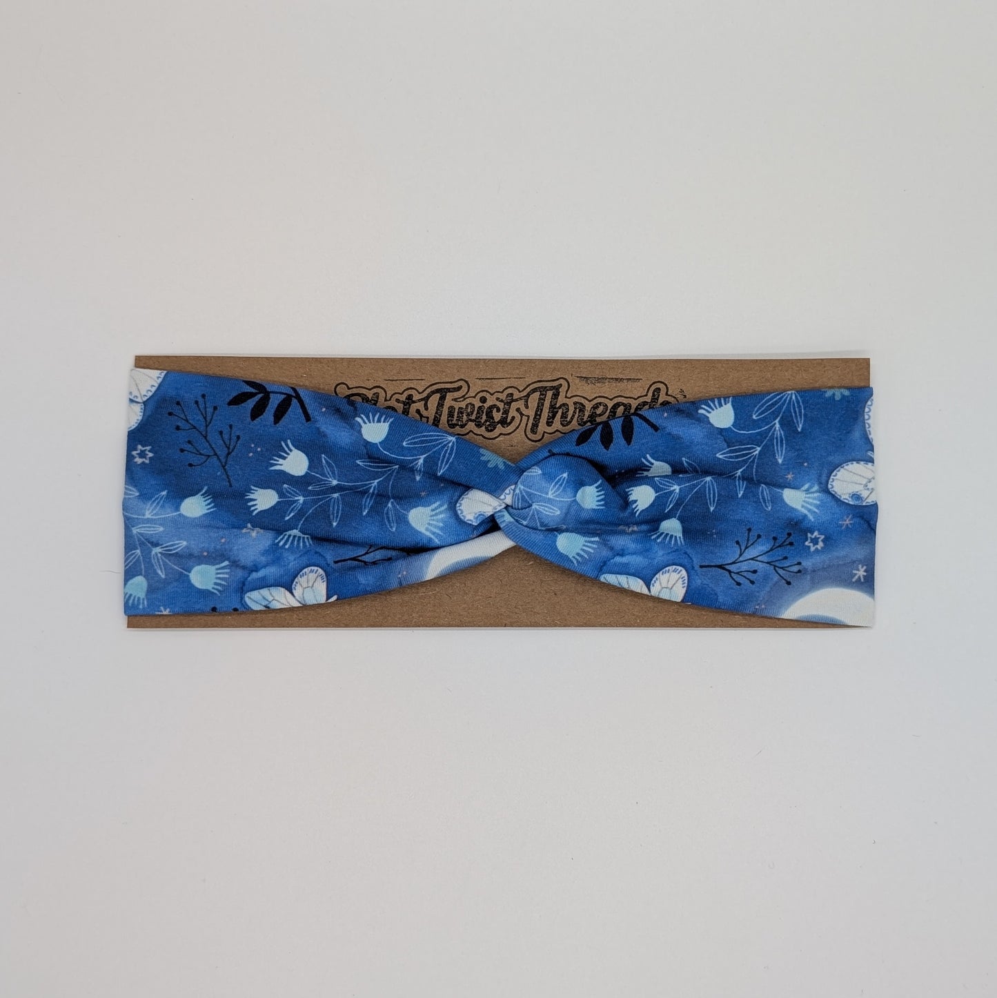 Youth Twist Headband - Blue Moths