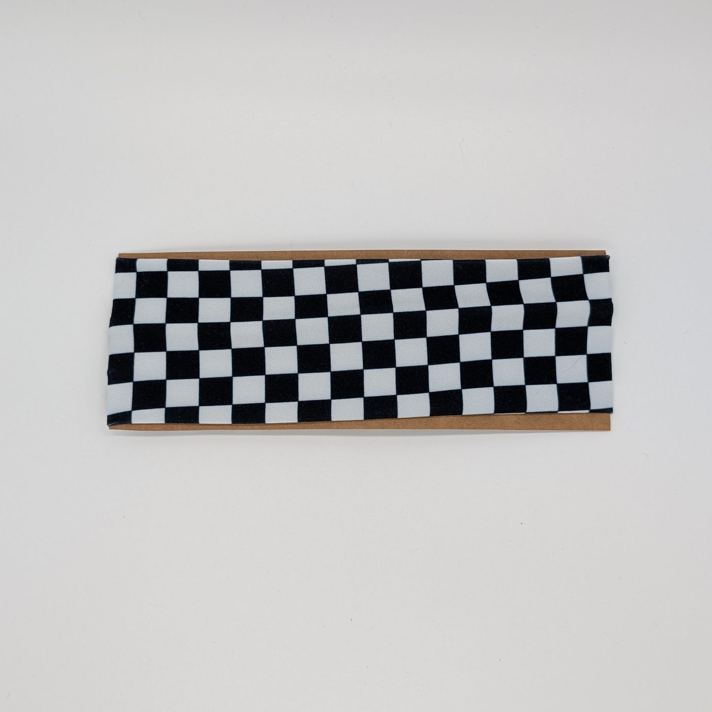Youth Twist Headband - Black and White Check