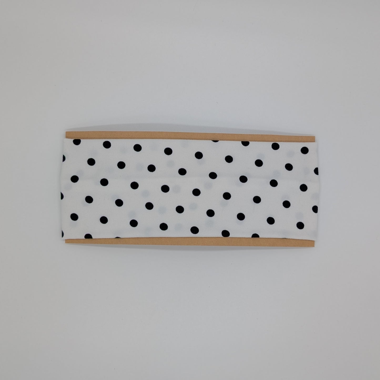 Adult Twist Headband- White/Black Tiny Dot