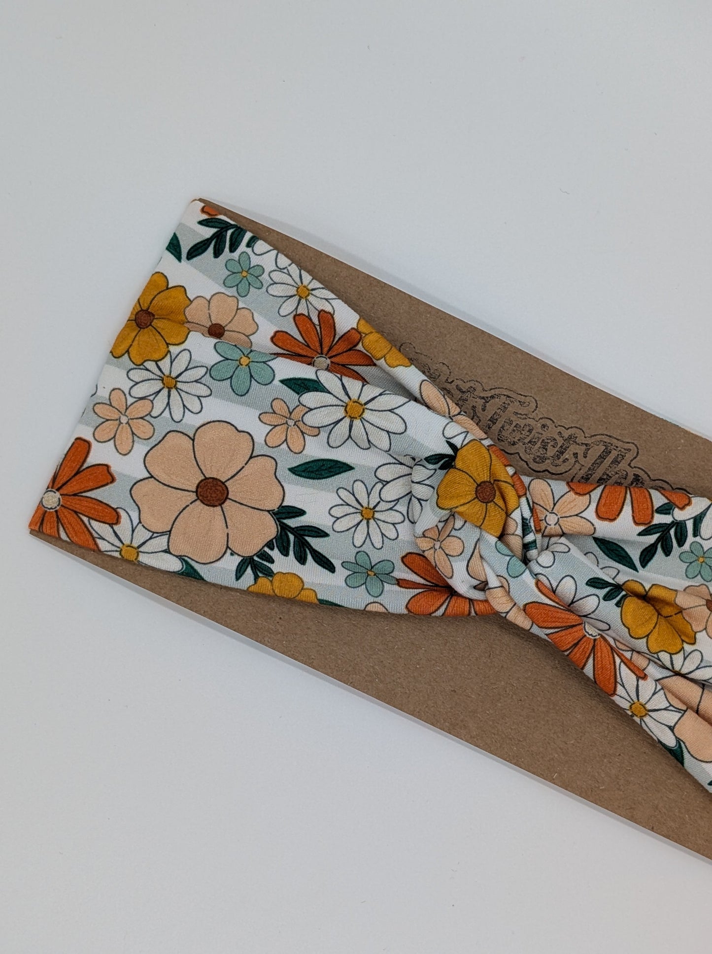 Adult Twist Headband - Striped Floral