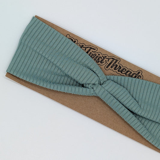 Youth Twist Headband - Rib Knit - Sage