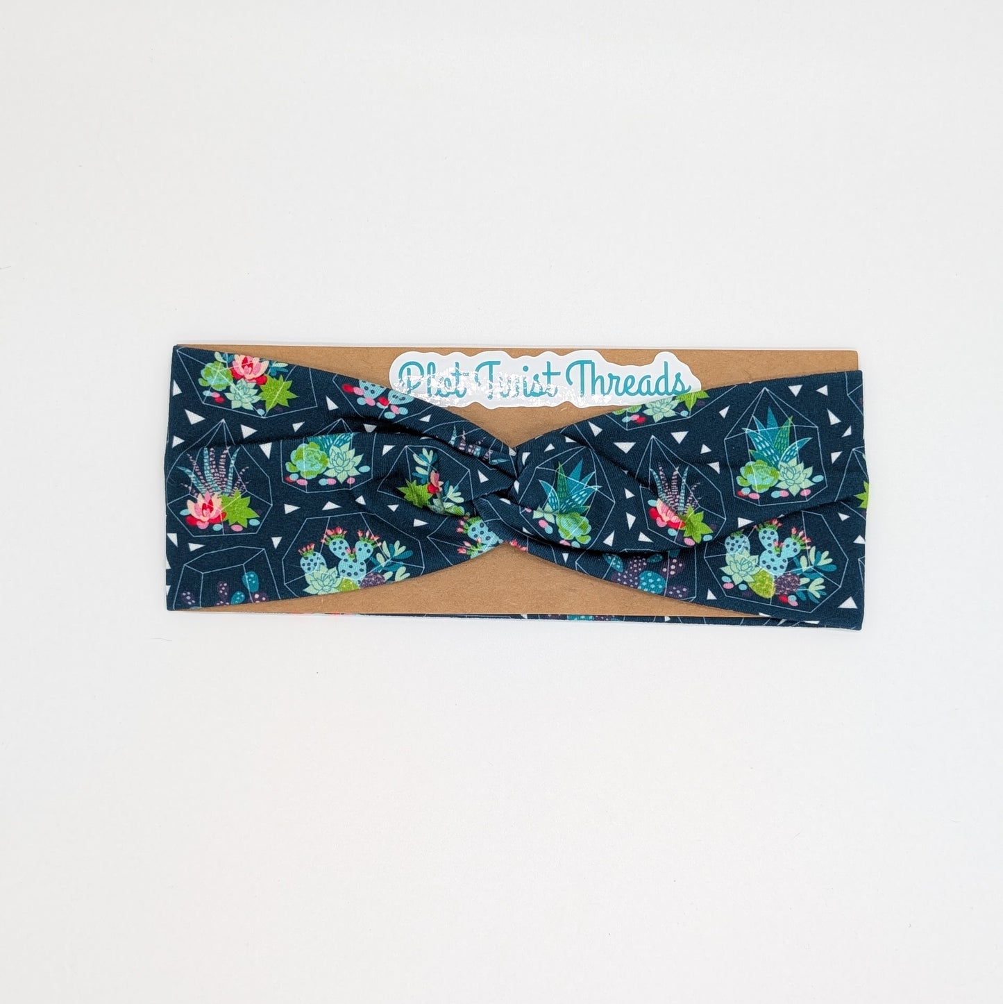 Youth Twist Headband - Succulents