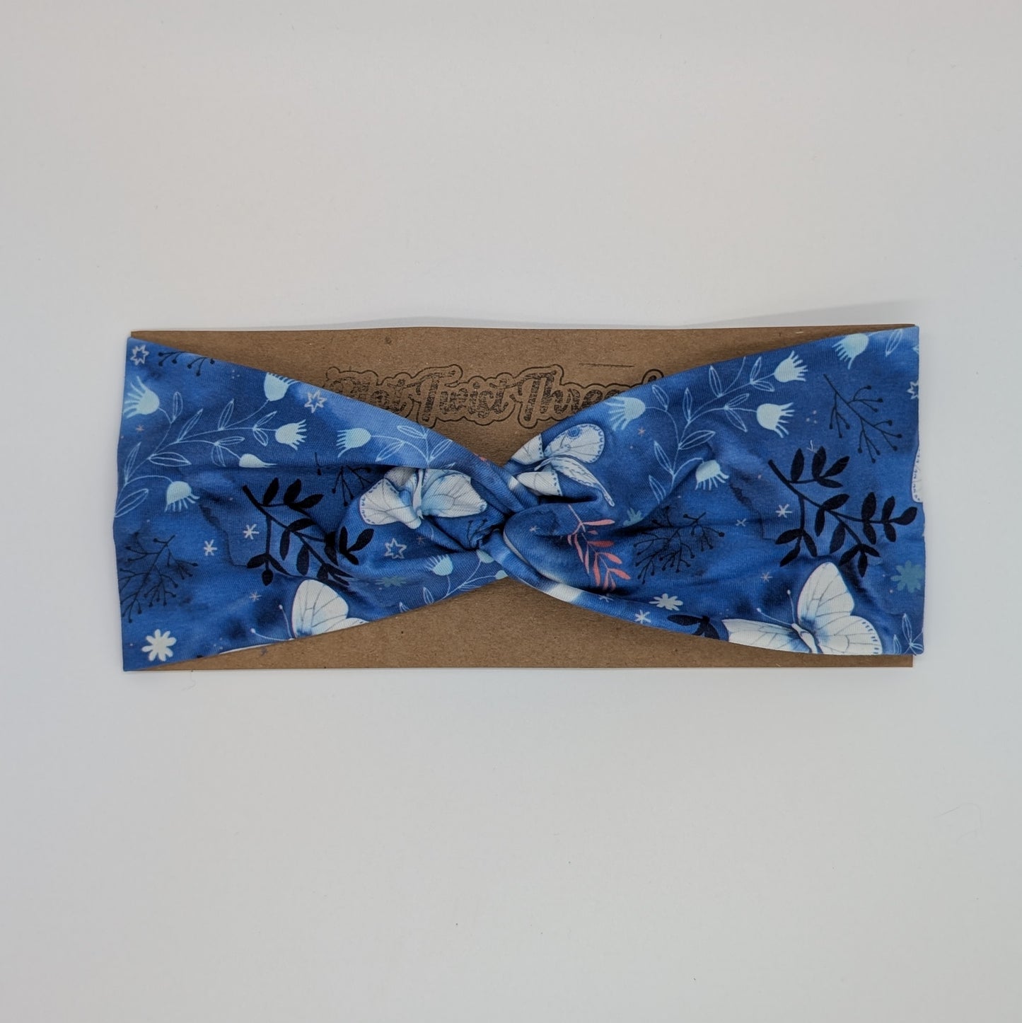 Adult Twist Headband - Blue Moths