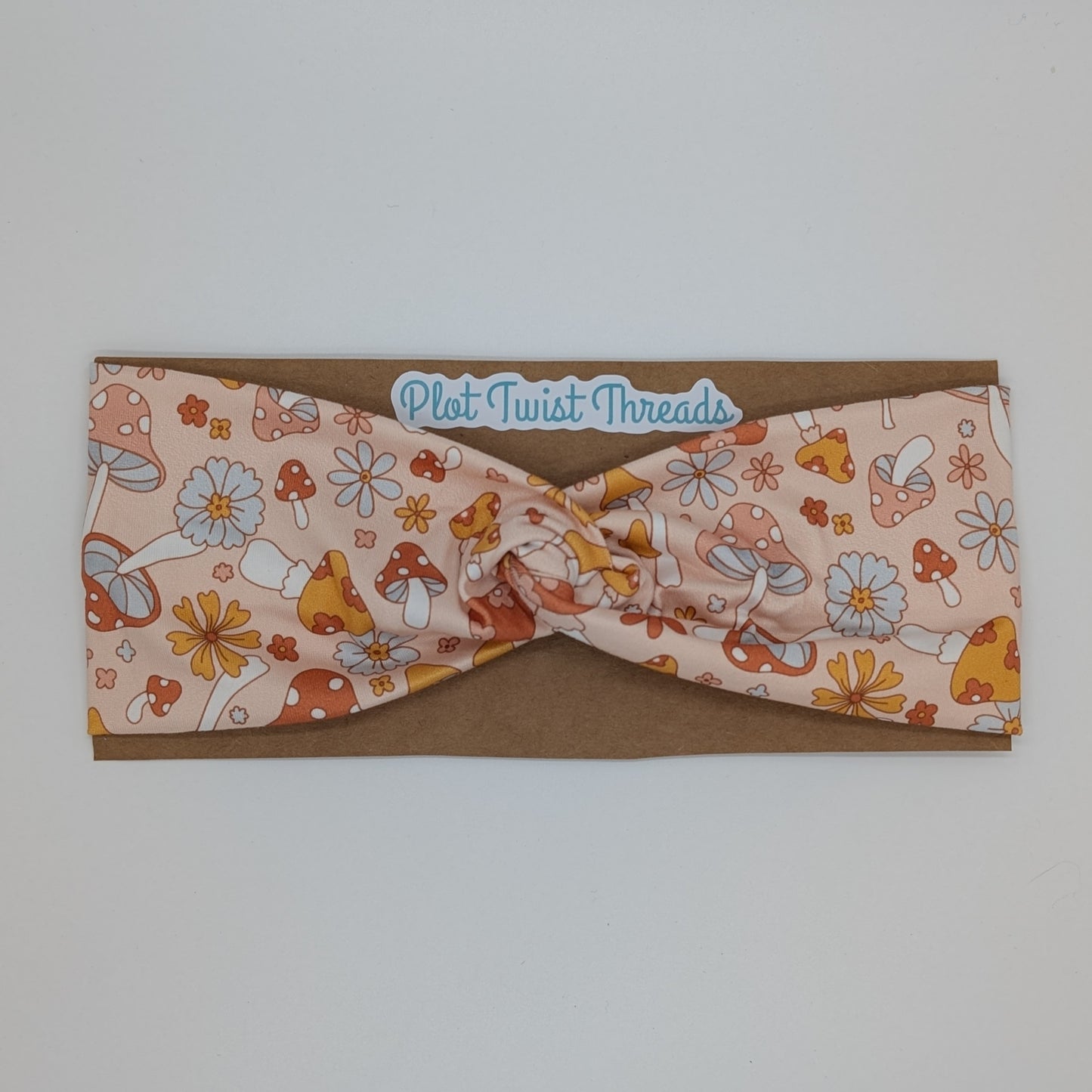 Adult Twist Headband - Pastel Mushrooms