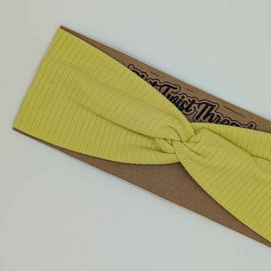 Youth Twist Headband - Rib Knit - Sunny Lime