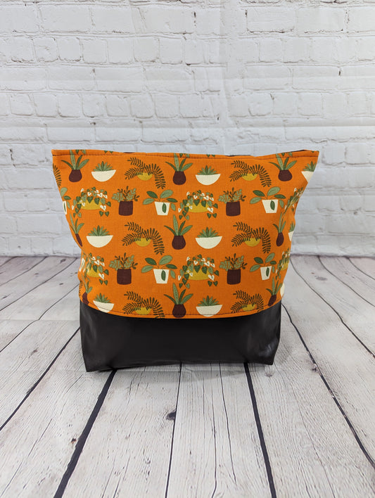 Tote Bag - Purse - Shoulder Bag - Cotton Canvas with Vinyl Tote - Plants