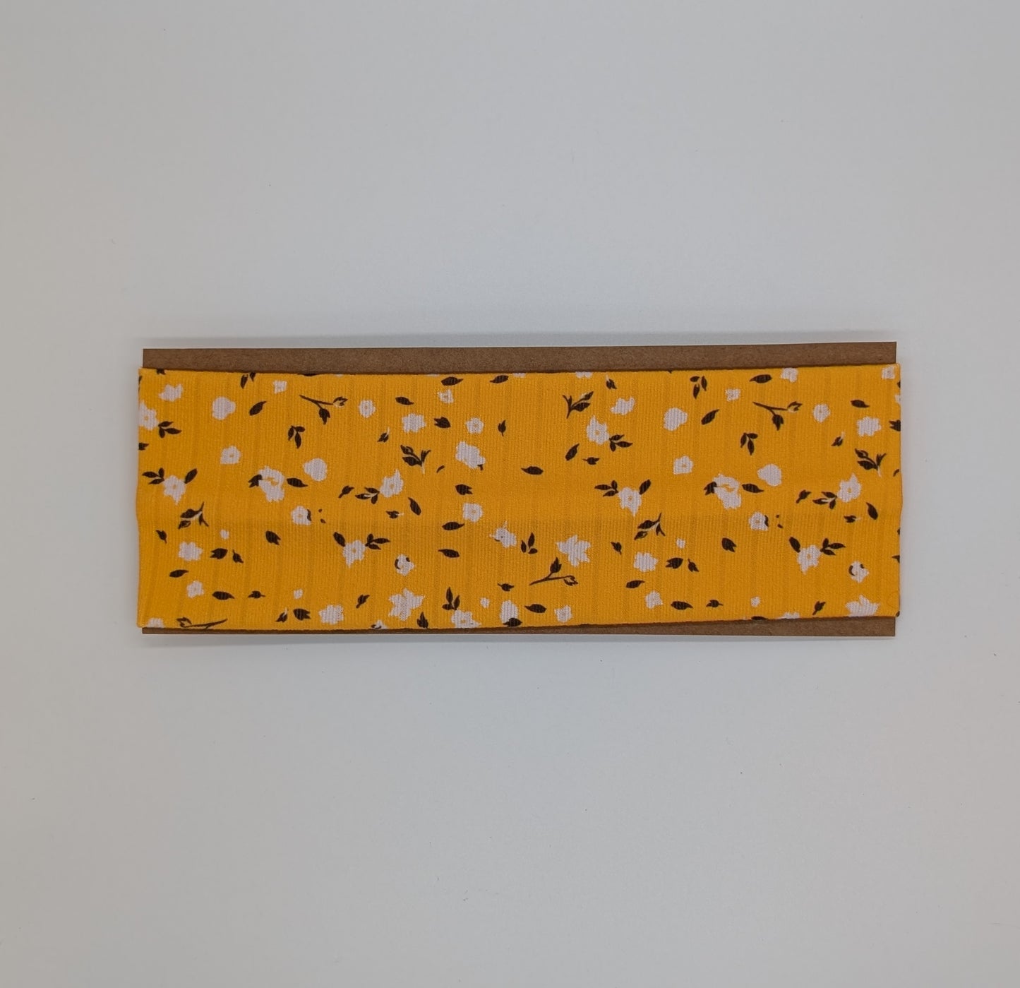 Youth Twist Headband - Rib Knit - Yellow Floral