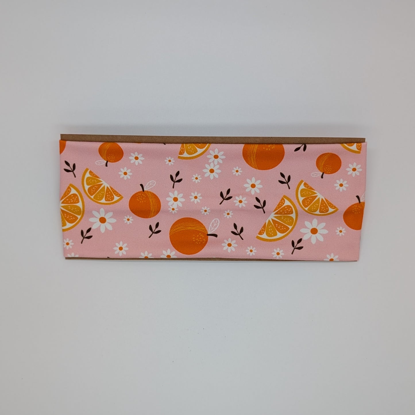 Adult Twist Headband - Oranges on Pink