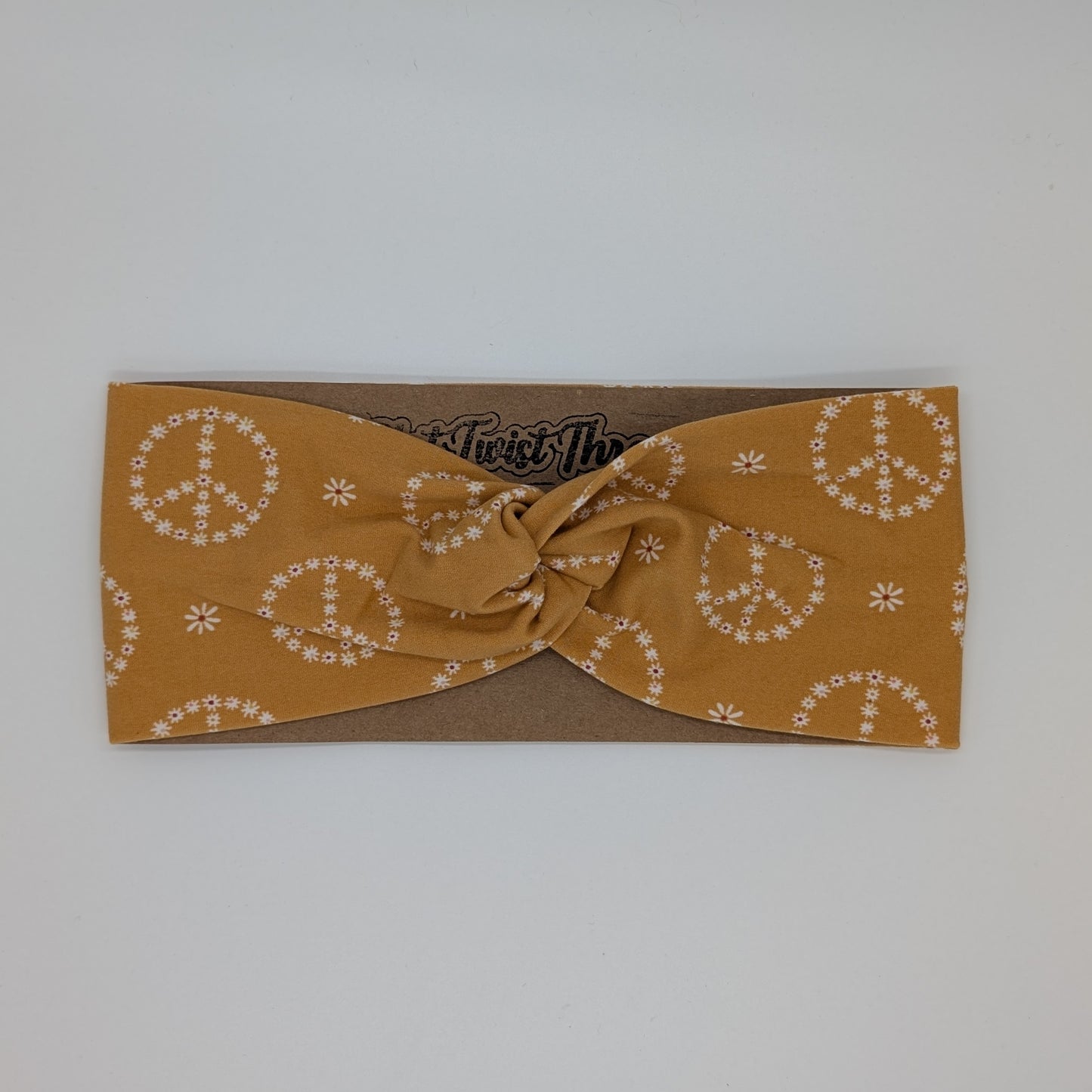 Adult Twist Headband - Floral Peace Signs