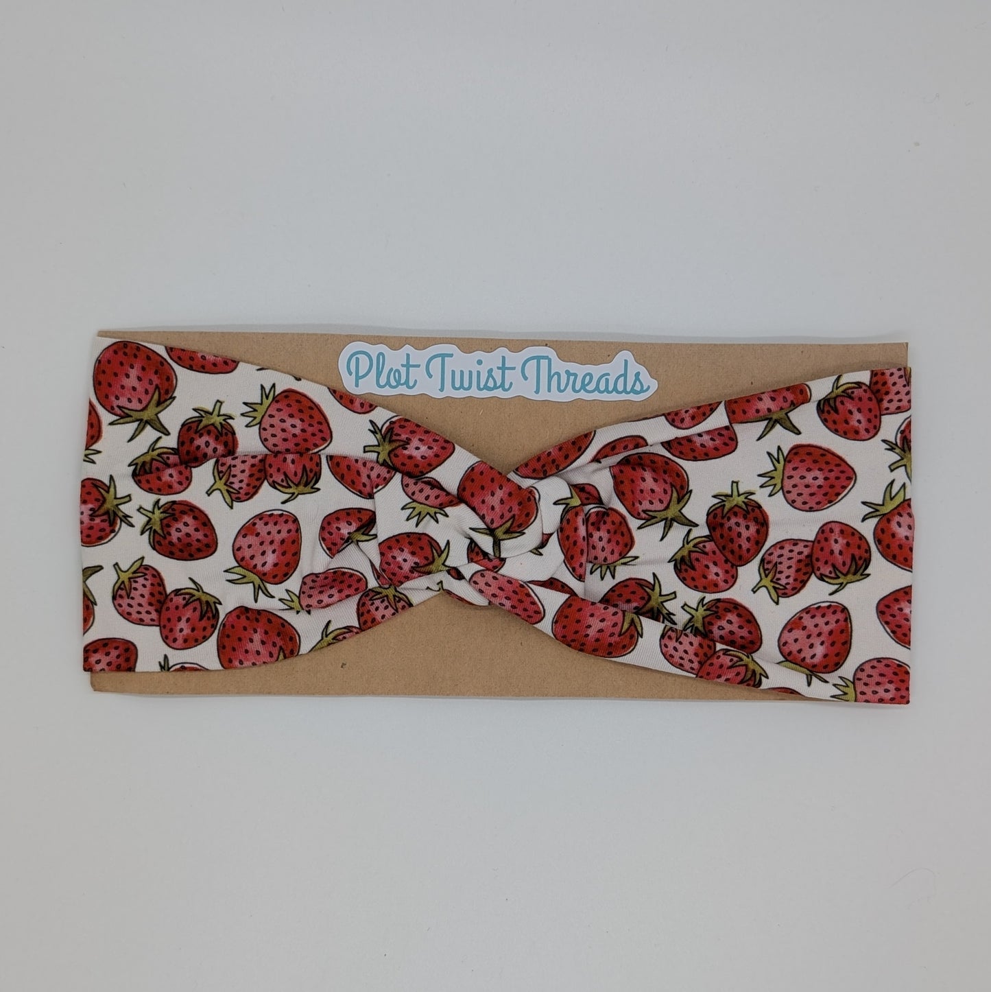 Adult Twist Headband - Strawberries