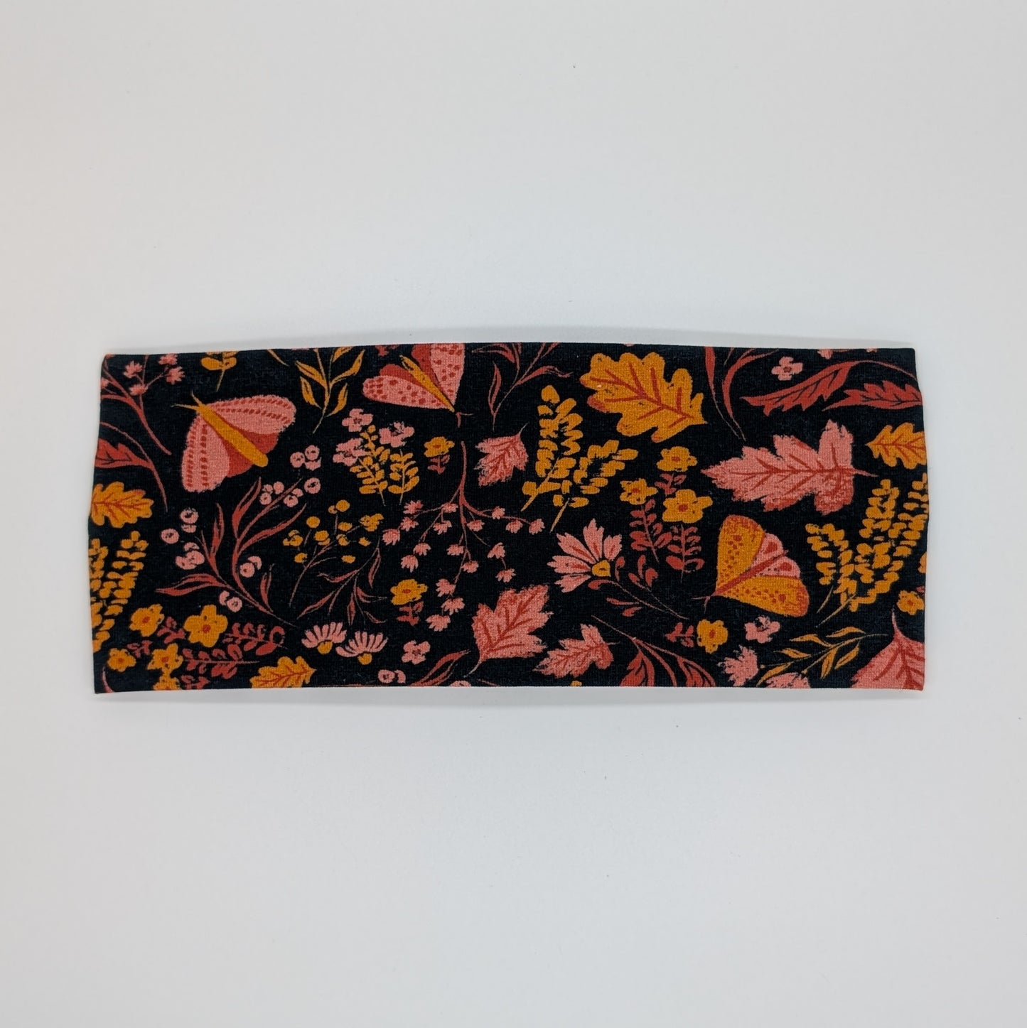 Adult Headband - Navy Rust Fall Foliage