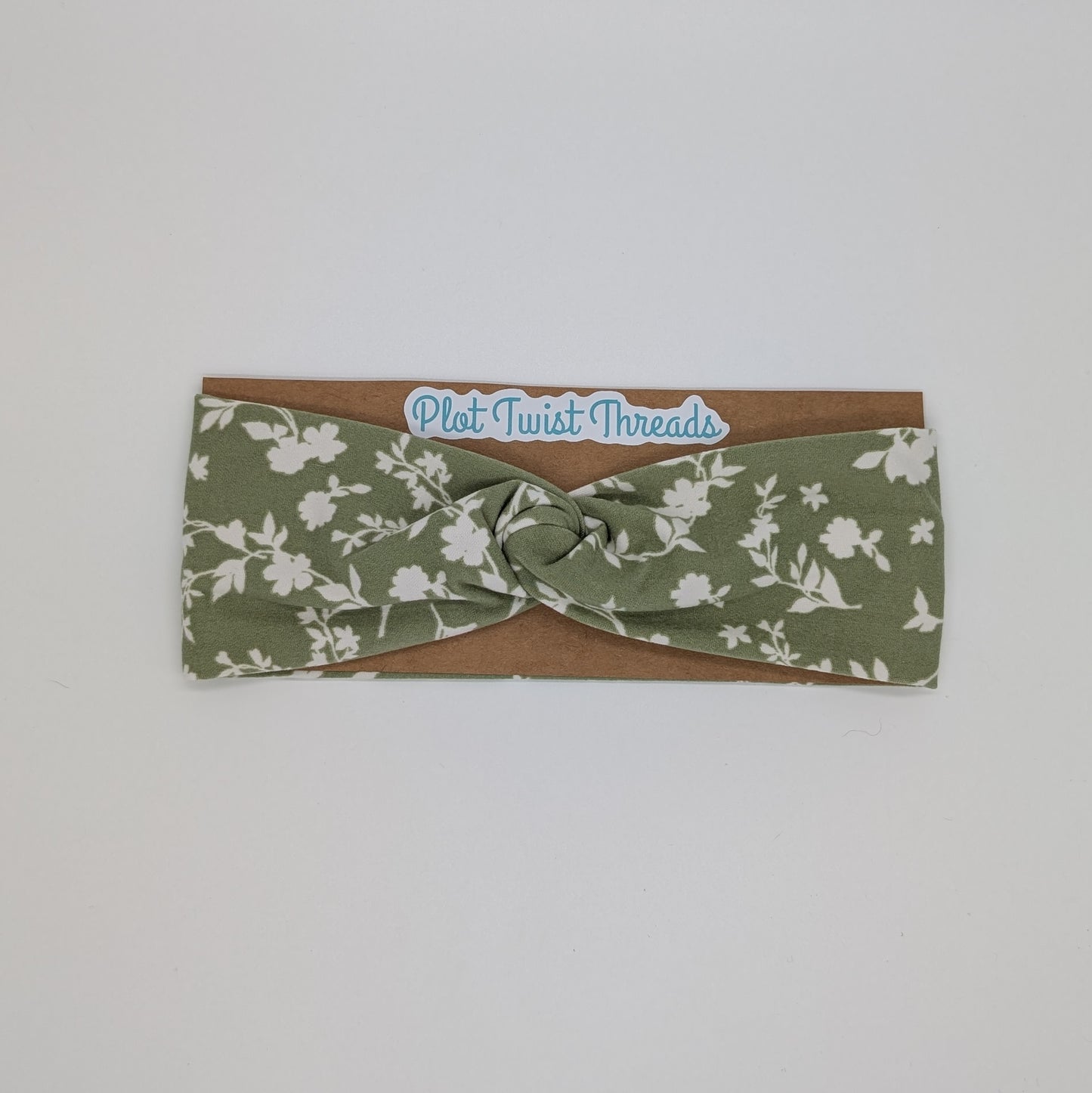 Youth Twist Headband - Green Vines