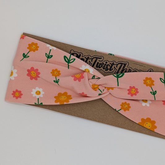 Youth Twist Headband - Happy Flowers