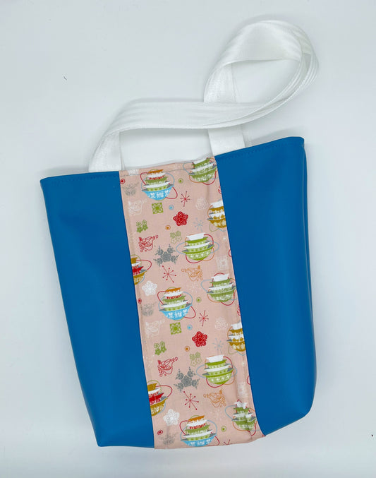 Tote Bag - Purse - Shoulder Bag - Cotton with Vinyl Tote - Vintage Bowls